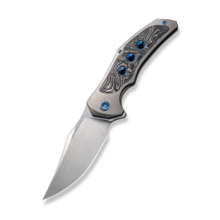 We Knife Magnetron Gray Titanium Handle With Aluminum Foil Carbon Fiber Inlay WE18058-1 - KNIFESTOCK