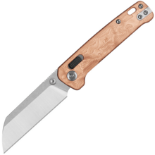 QPS Penguin Glyde 14C28N, 2 tónusú felület kőmosott - szatén, Markolat: G10 rézzel - KNIFESTOCK