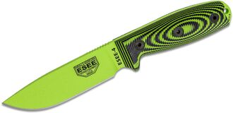 ESEE Venom Green Plain Edge, 3D Machined Neon Green/Black G10 - 4PVG-007 - KNIFESTOCK