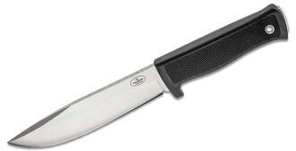 Fallkniven Survival Knife A1L Satin VG10 Blade, Kraton Handles, Black Leather Sheath - KNIFESTOCK