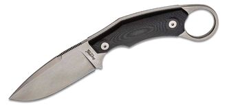 Lionsteel Fixed Blade M390 stone washed, Solid G10 handle, leather sheath H2 GBK - KNIFESTOCK