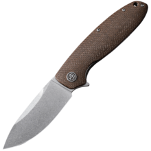 Petrified Fish PFB01 Terra Stonewashed D2 Brown Micarta PFB01BRW - KNIFESTOCK