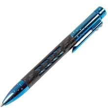 Lionsteel Twist Pen Titanium BLUE SHINE with Carbon Fiber. Fisher Space refill NY FC BLS - KNIFESTOCK