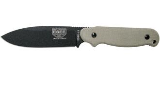 ESEE Laser Strike Knife, Black Blade, Micarta Handles, Kydex Sheath ESEE-LS-P-E - KNIFESTOCK