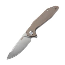KUBEY Nova Liner Lock Flipper Folding Pocket Knife Tan G10 Handle KU117I - KNIFESTOCK