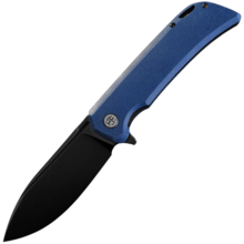 Petrified Fish PFB05 Tunny Fekete Stonewashed 14C28N Kék Micarta - KNIFESTOCK