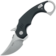 Kubey Jaw Pikal Karambit Folding Knife Black G-10 Handle 2.52&quot; Beadblast 14C28N Blade KU440A - KNIFESTOCK
