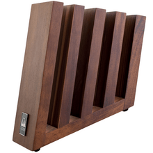 ACACIA WOOD KNIFE BLOCK WITH MAGNET dim. 29,5x15x21,3 cm packed with brow 2C C355 - KNIFESTOCK