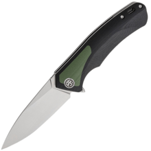Petrified Fish PF838 Pub Satin D2 Green G10 With Black G10 PF838GRS - KNIFESTOCK