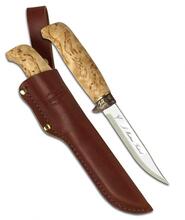 Marttiini Lynx Bronze stainless steel/curly birch*/leather /bronze finger quard 134012 - KNIFESTOCK