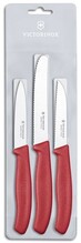 Victorinox 6.7111.3 Swiss Classic sada nožov na zeleninu 3ks červená  - KNIFESTOCK