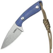 Kubey Bloom Fixed Blade Knife Blue Micarta Handle 2.60&quot; Beadblast 14C28N Blade KU411B - KNIFESTOCK