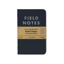 Field Notes Pitch Black Ruled Memo Book 3-Pack FN-34 - KNIFESTOCK