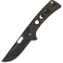 QSP Knife Unicorn 14C28N, black stonewashed Dark brown micarta QS156-A2 - KNIFESTOCK