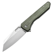 CIVIVI Nugz Green Canvas Micarta HandleSatin Finished 14C28N BladeLiner Lock C - KNIFESTOCK