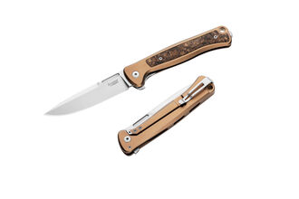 Lionsteel Solid BRONZE Titanium knife, MagnaCut blade, Gold Dark Matter Carbon Fiber inlay  SK01 BR - KNIFESTOCK