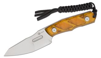 CIVIVI Polished Yellow Ultem Handle Stonewashed D2 Blade With 1PC Black Lanyard, Black Kydex Sheath  - KNIFESTOCK