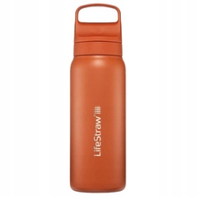 LifeStraw Go 2.0 Stainless Steel Water Filter Bottle 24oz Kyoto Orange LGV42SORWW - KNIFESTOCK