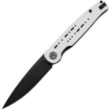 Petrified Fish PFE07 Morse Black Stonewashed 154CM White with Black G10 PFE07WDW - KNIFESTOCK