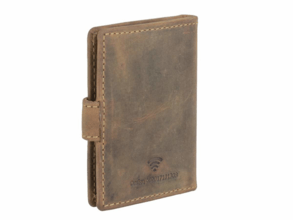 GreenBurry Leather card holder with money clip &quot;Vintage RFID&quot; 1642-E-25 BR - KNIFESTOCK