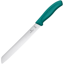 Victorinox Nôž na chlieb,  21cm, vlnkové ostrie, zelený 6.8634.21C1B - KNIFESTOCK