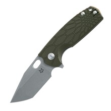 FOX KNIVES VOX CORE TANTO FOLDING KNIFE STAINLESS STEEL N690co ACID STONEWASHED BLADE,FRN OD GREEN H - KNIFESTOCK