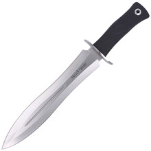 MUELA 124 mm double edge blade with bloodgroove on the middle,  with black rubber handle BW-24G - KNIFESTOCK