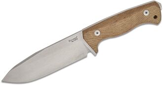 Lionsteel Fixed blade, CPM 3V SATIN blade,  NATURAL  CANVAS  handle with Kydex sheath T6 3V CVN - KNIFESTOCK