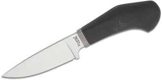 Lionsteel Fixed knife m390 blade BLACK G10 handle, Ti guard, leather sheath WL1  GBK - KNIFESTOCK