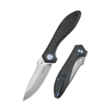 Kubey Ruckus Liner Lock Folding Knife Flame Ti Handle, Bead Blasted CPM 20CV KB314P - KNIFESTOCK