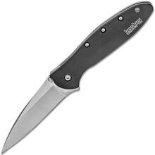 KERSHAW Ken Onion LEEK Assisted Flipper Knife, Black/Stonewashed K-1660SWBLK - KNIFESTOCK