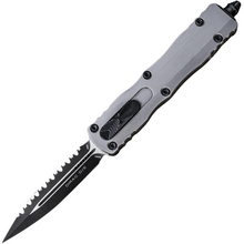 Microtech DIRAC D/E BLACK FULL SERRATE NATURAL CLEAR 225-3NC - KNIFESTOCK