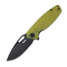 KUBEY Tityus Liner Lock Flipper Folding Knife Translucent Yellow G10 Handle KU322G - KNIFESTOCK