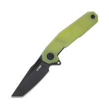 KUBEY Carve Liner Lock Folding Knife Translucent Yellow G10 Handle KB237J - KNIFESTOCK