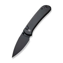 CIVIVI Qubit Black Aluminum Handle Black Stonewashed 14C28N Blade C22030E-1 - KNIFESTOCK