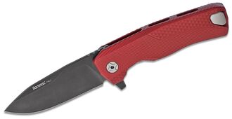 Lionsteel ROK RED Aluminum knife, RotoBlock, Chemical Black blade M390 ROK A RB - KNIFESTOCK