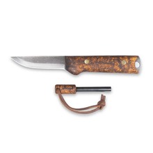 ROSELLI Heimo 4” knife Bushcraft edition with Firesteel, carbon R42 - KNIFESTOCK