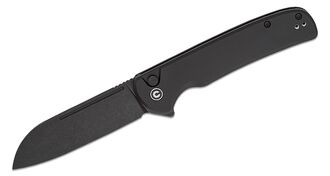 CIVIVI Black Aluminum Handle Black Stonewashed 14C28N Blade Button Lock C20022B-1 - KNIFESTOCK
