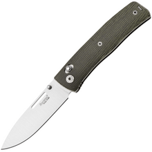 Cuțit pliabil LionSteel NINI, lamă satinată M390, mâner complet din Canvas VERDE NN1 CVG - KNIFESTOCK