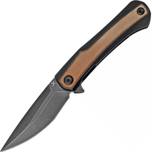 Kansept Kratos Black TiCn Coated S35VN Titanium + Brwon Micarta K1024A8 - KNIFESTOCK