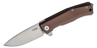 Lionsteel Myto Folding knife STONE WASHED M390 blade, EARTH BROWN  aluminum handle MT01A ES - KNIFESTOCK