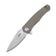 KUBEY Liner Lock Flipper Folding Knife Tan G10 Handle KU055C - KNIFESTOCK