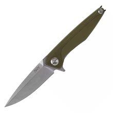 ANV Knives Z300 - Sleipner, Stonewash / Plain edge, G10 Olive / Liner Lock  ANVZ300-011 - KNIFESTOCK