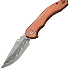 Civivi Bluetick Guibourtia Wood HandleDamascus BladeNested Liner Lock C23050-DS1 - KNIFESTOCK