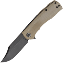 Petrified Fish PFP03 Victor Black Stonewash K110 khaki Micarta PFP03KMDW - KNIFESTOCK